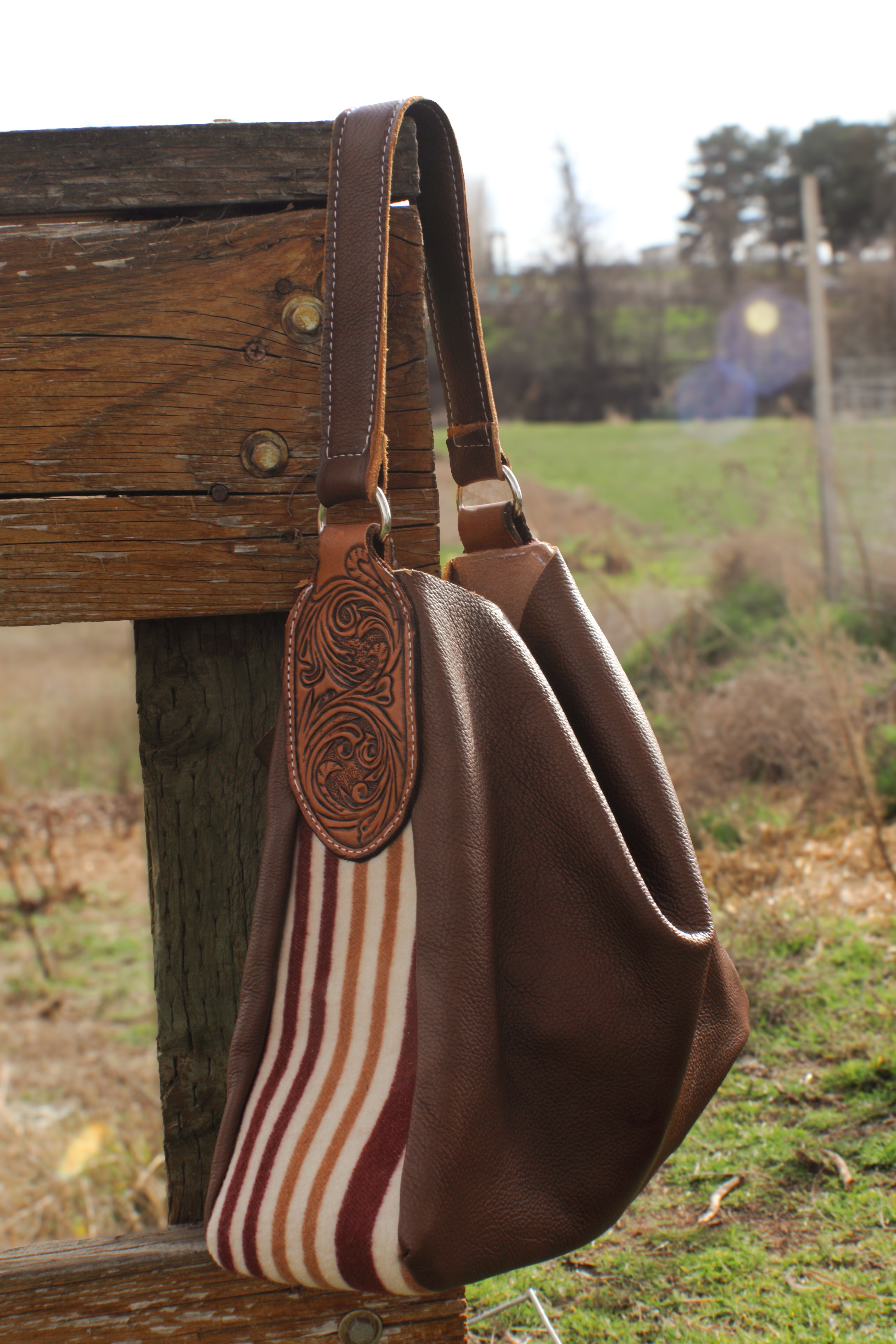 Pendleton wool leather slouch bag