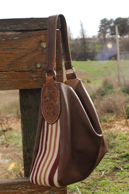 Pendleton wool leather slouch bag
